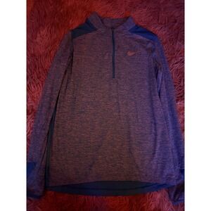 Nike Dri-Fit Running 1/4 Zip Pullover Blue Heather Long Sleeve Men's XS/Youth XL